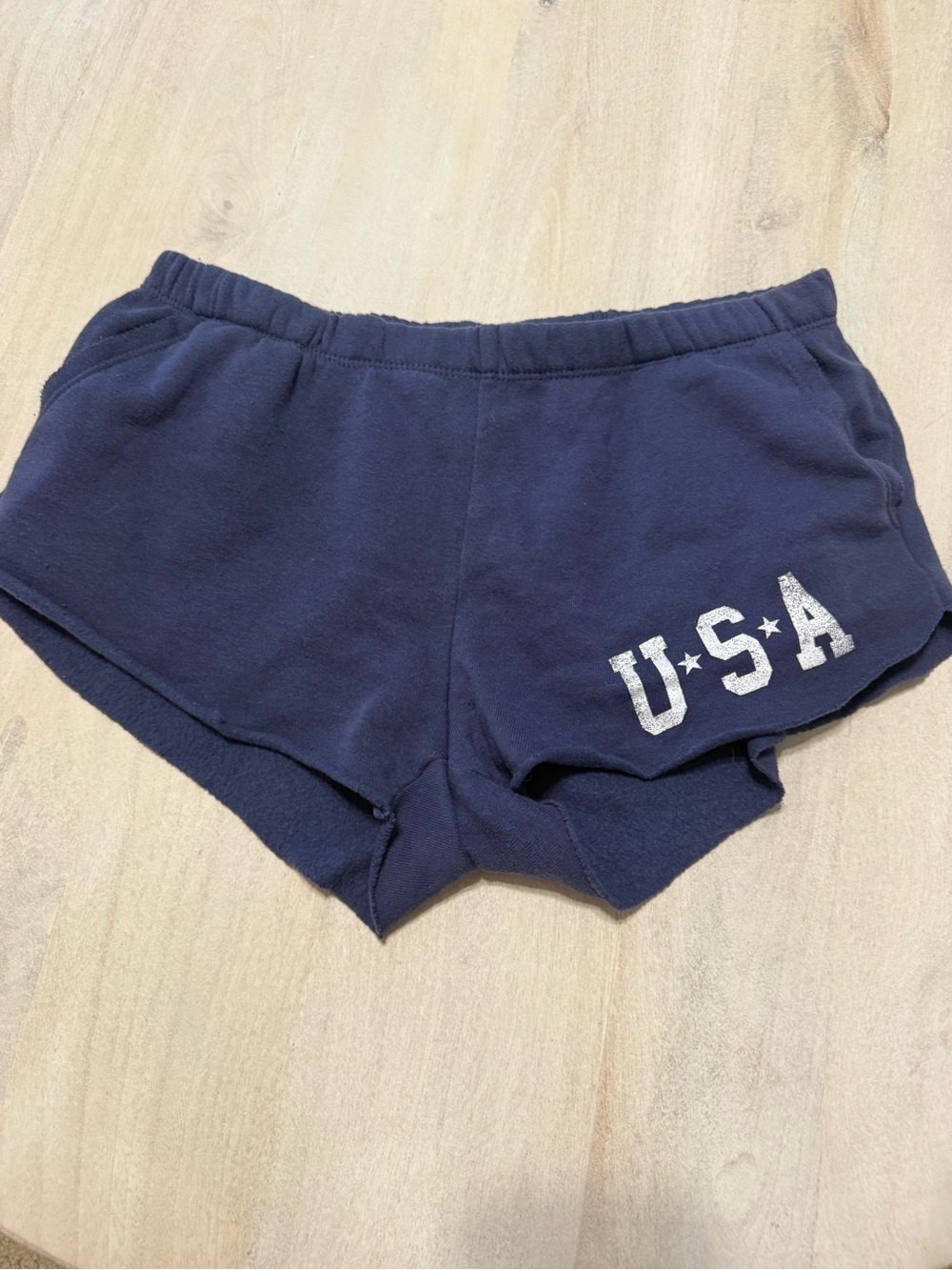 Grayson Threads Navy Athletic Women’s Shorts with USA Print